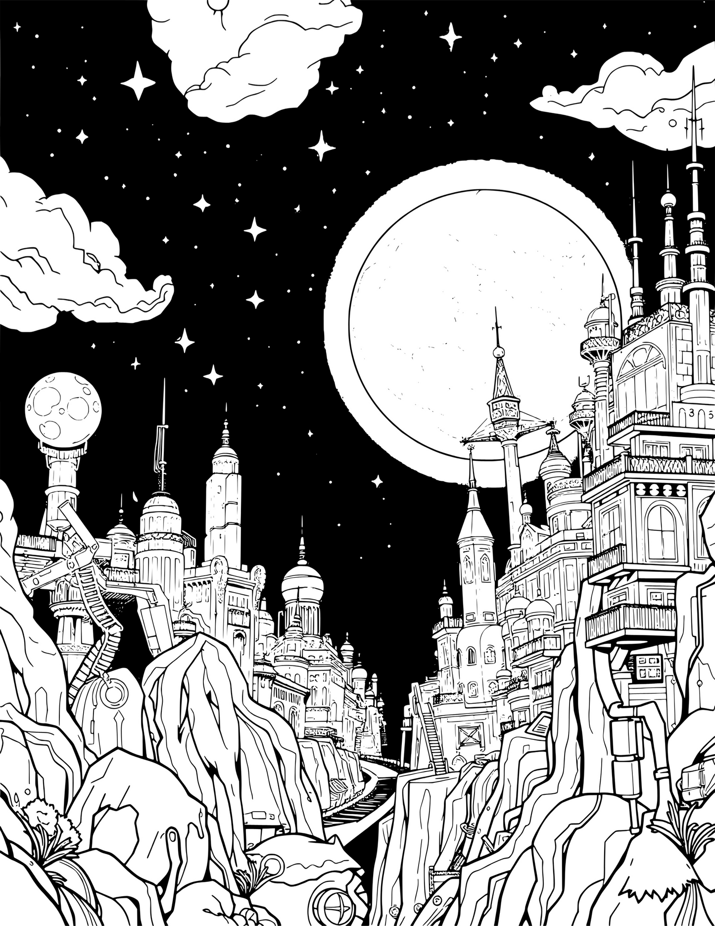 Alien Architect: Build Your Own Planet Coloring Book