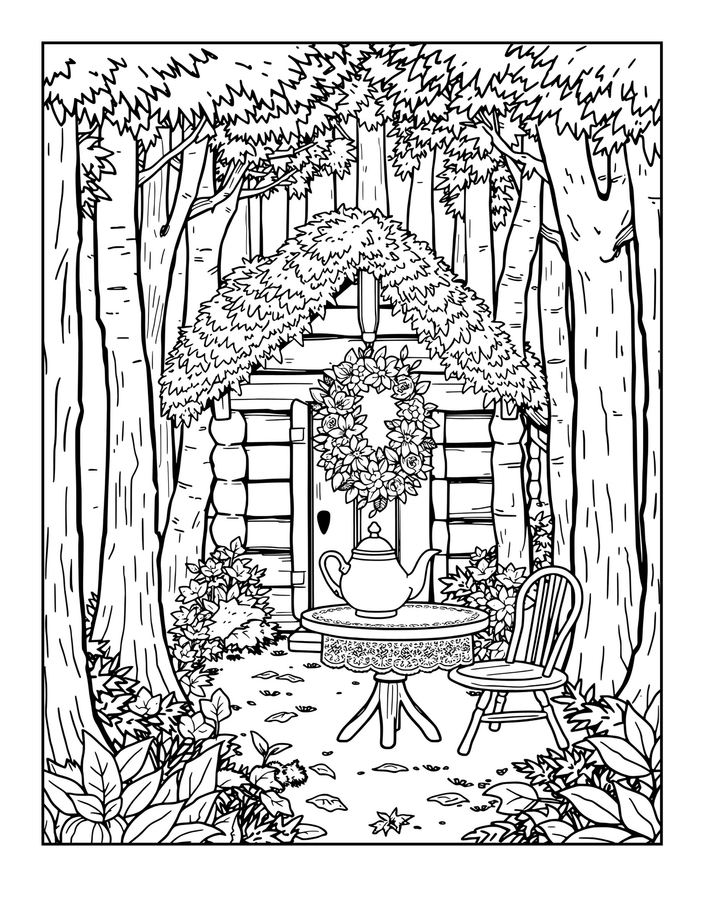 Cabin Coloring Book – Cozy Rustic Cabins for Relaxation & Creativity
