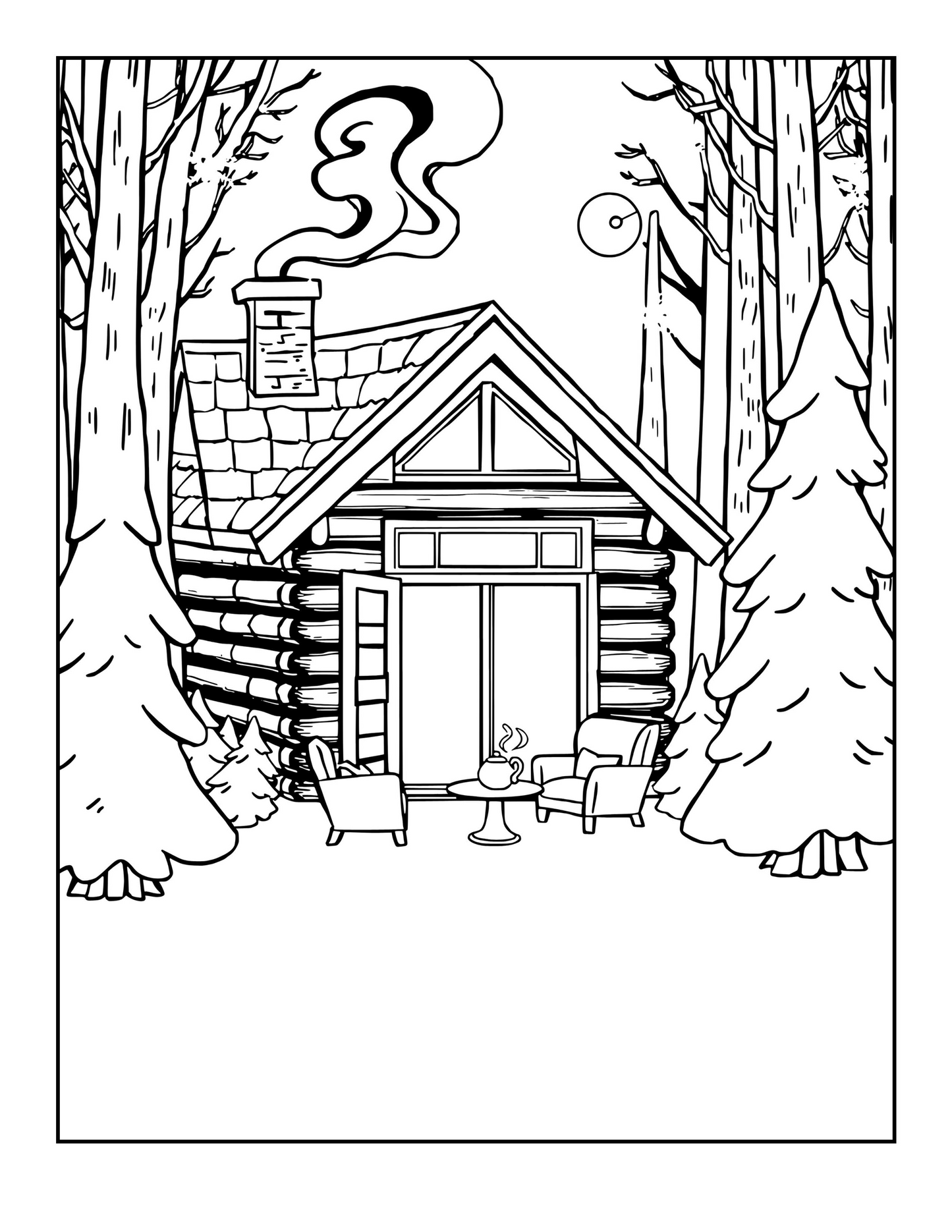 Cabin Coloring Book – Cozy Rustic Cabins for Relaxation & Creativity