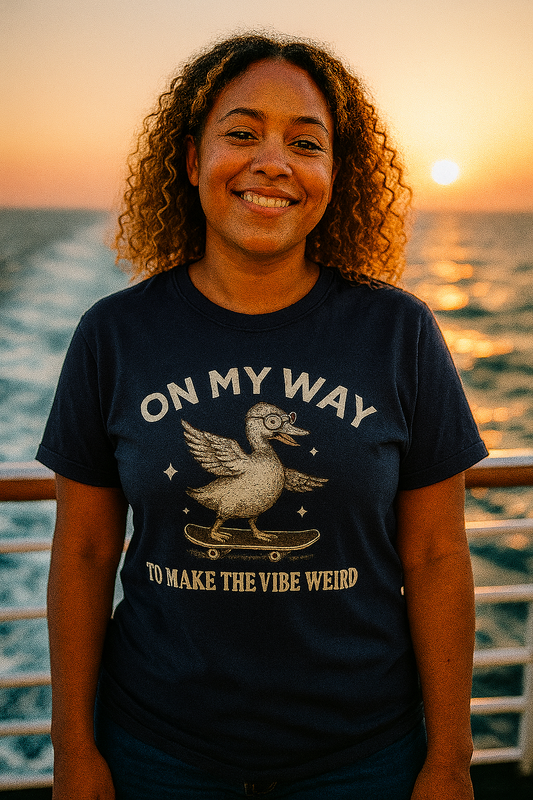 Quirky Duck T-Shirt with Funny Skateboard Design