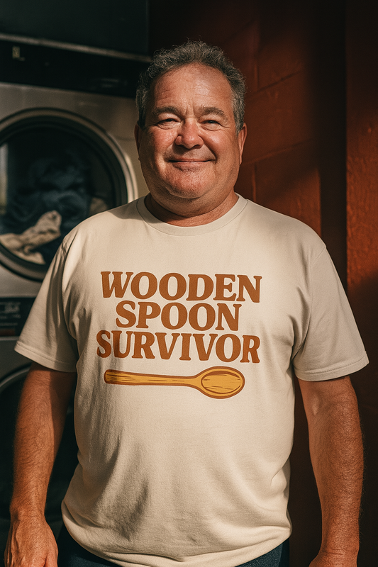 Printify Wooden Spoon Survivor T-Shirt for Teachers