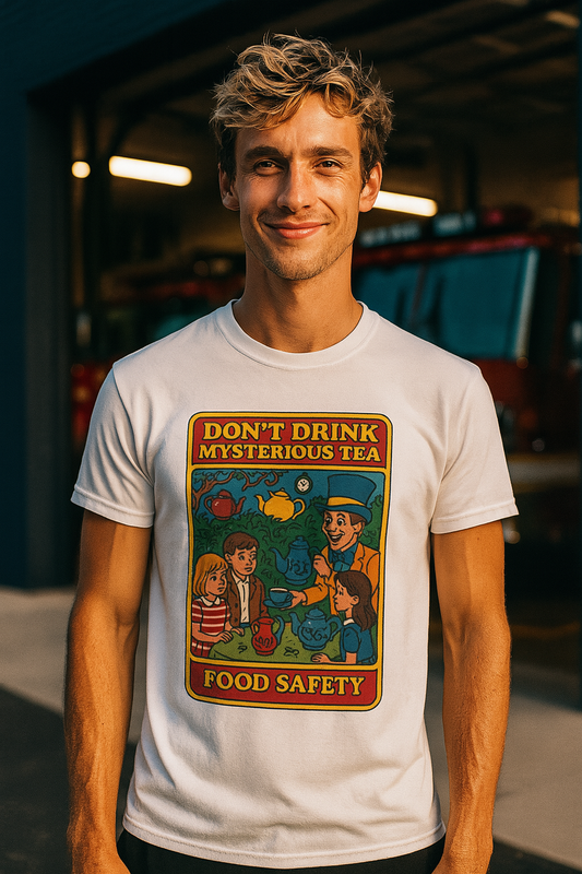 Mad Hatter Food Safety Shirt - Fun Tea Design