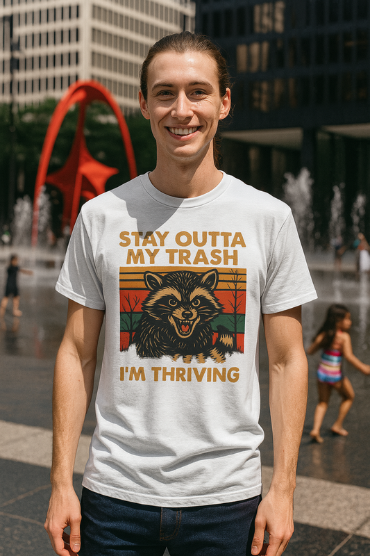 Funny Raccoon T-Shirt Stay Outta My Trash Tee