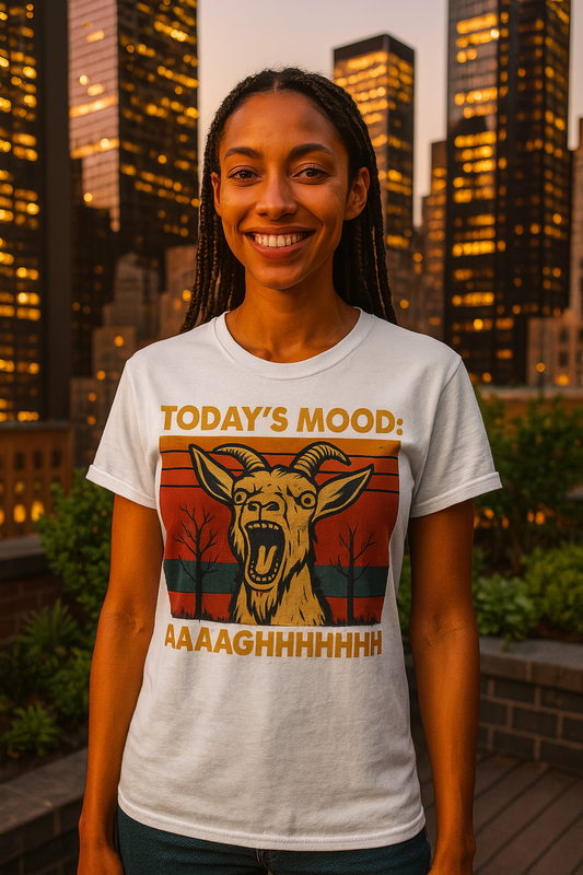 Screaming Goat T-Shirt Funny Retro Mood Tee