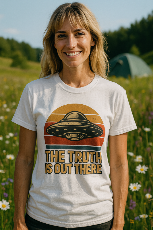 Retro UFO T-Shirt with Vintage Alien Design