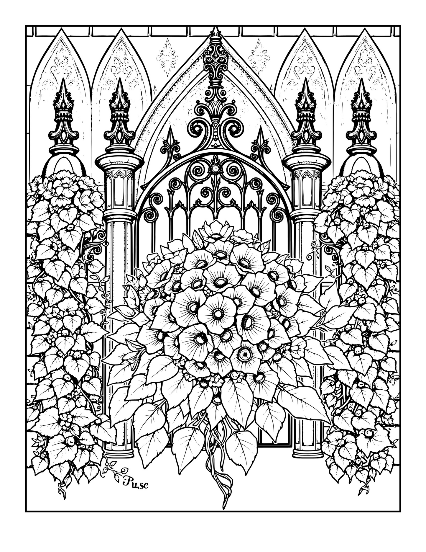 Goth Garden: A Dark Botanical Coloring Book
