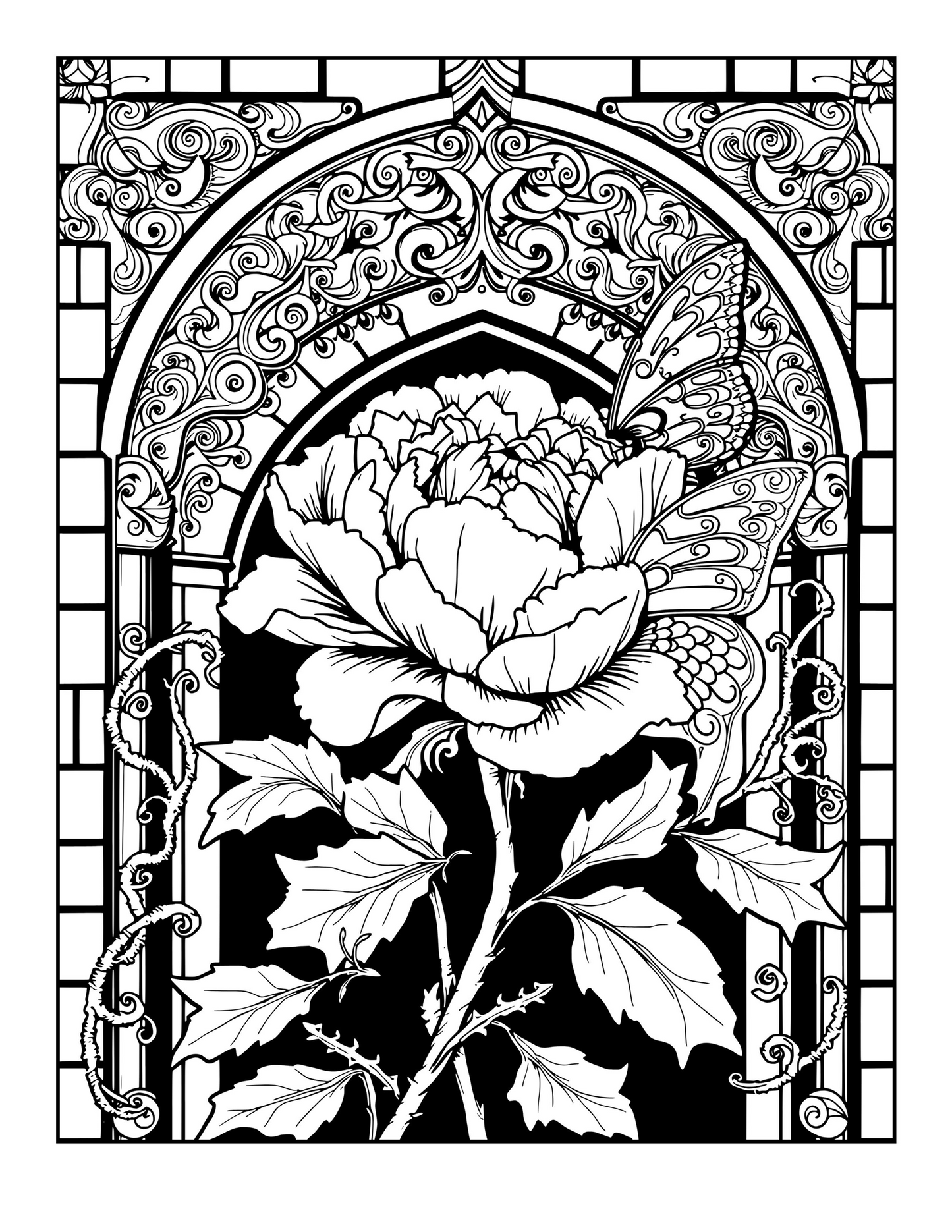 Goth Garden: A Dark Botanical Coloring Book