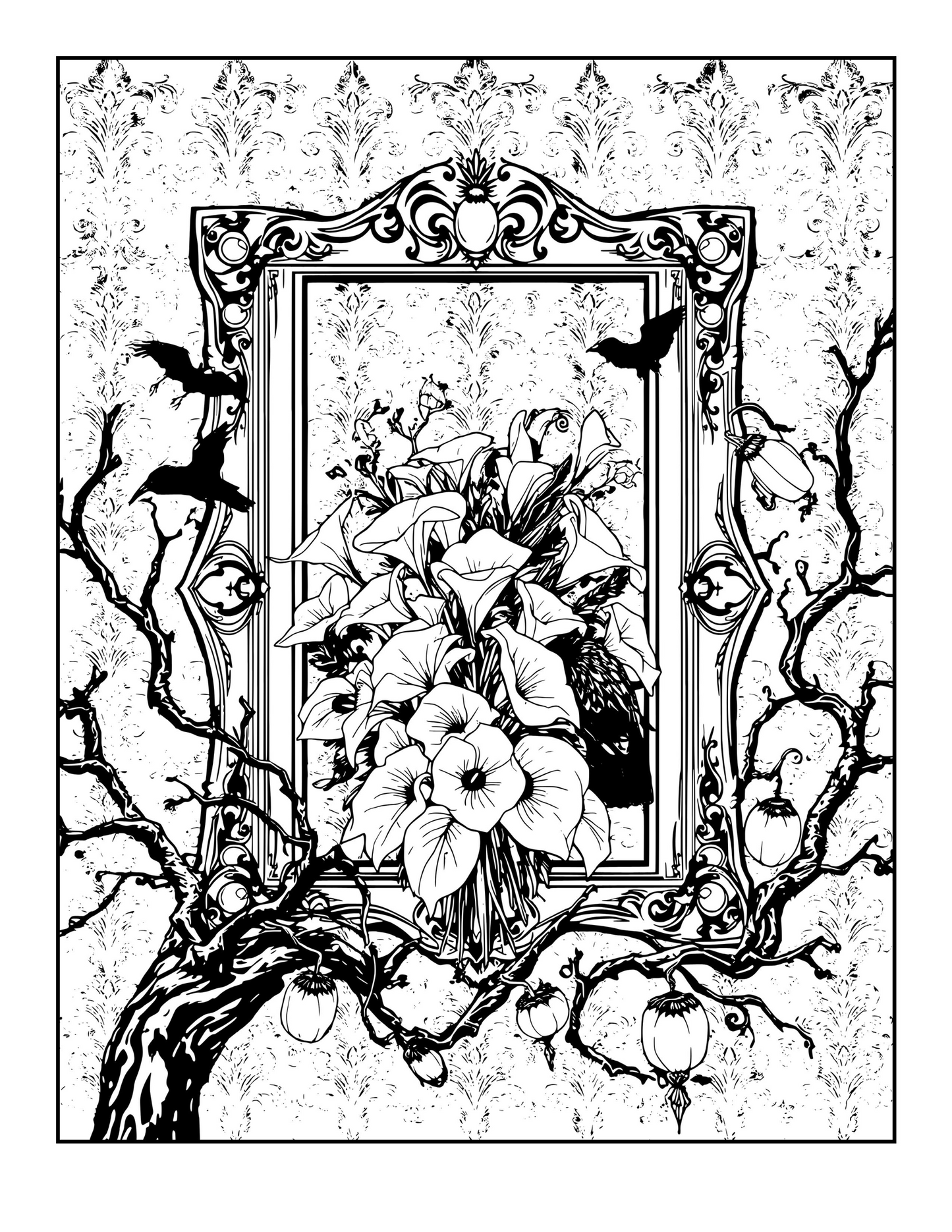 Goth Garden: A Dark Botanical Coloring Book