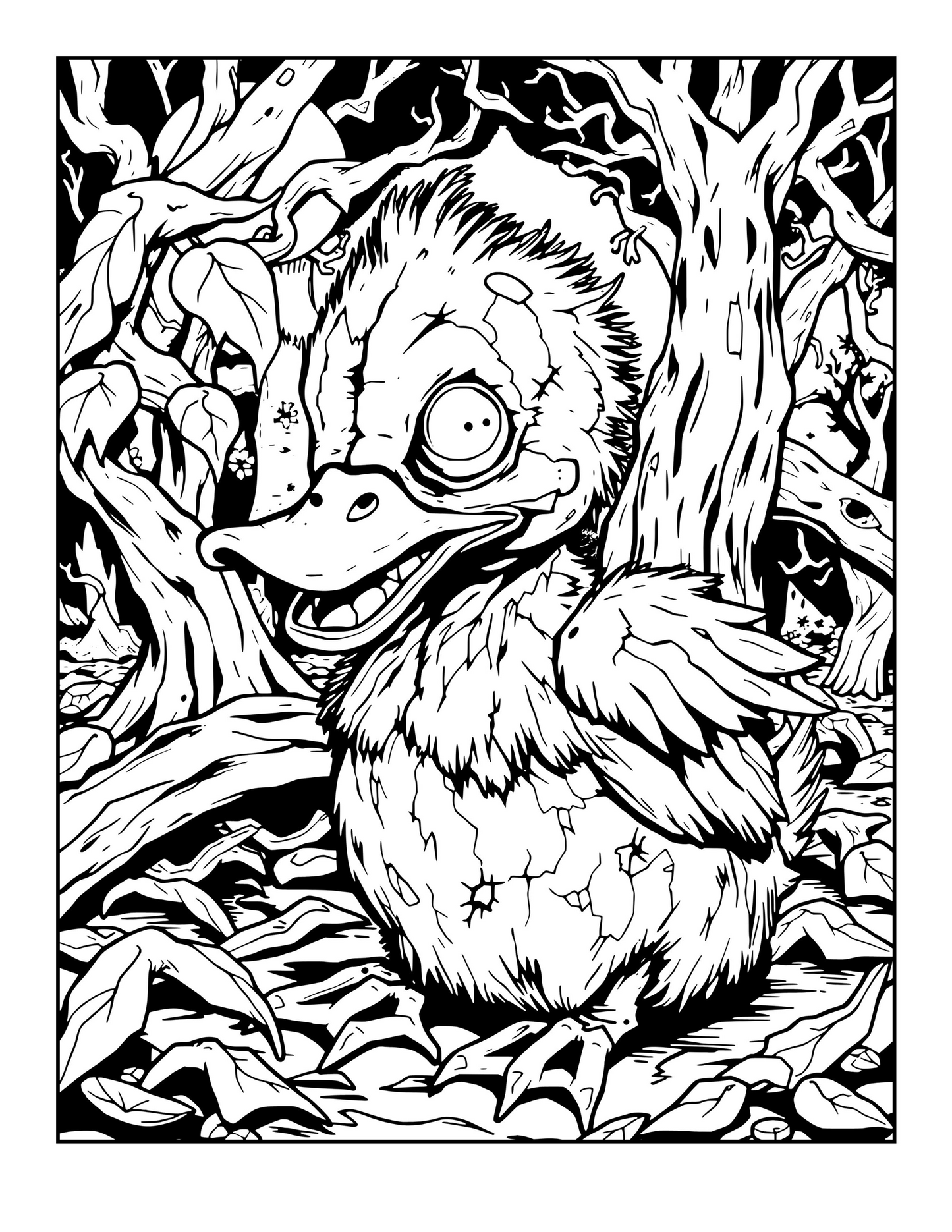 Zombie Animal Coloring Book – 50 Grotesque Undead Animal Pages for Adult Horror Lovers