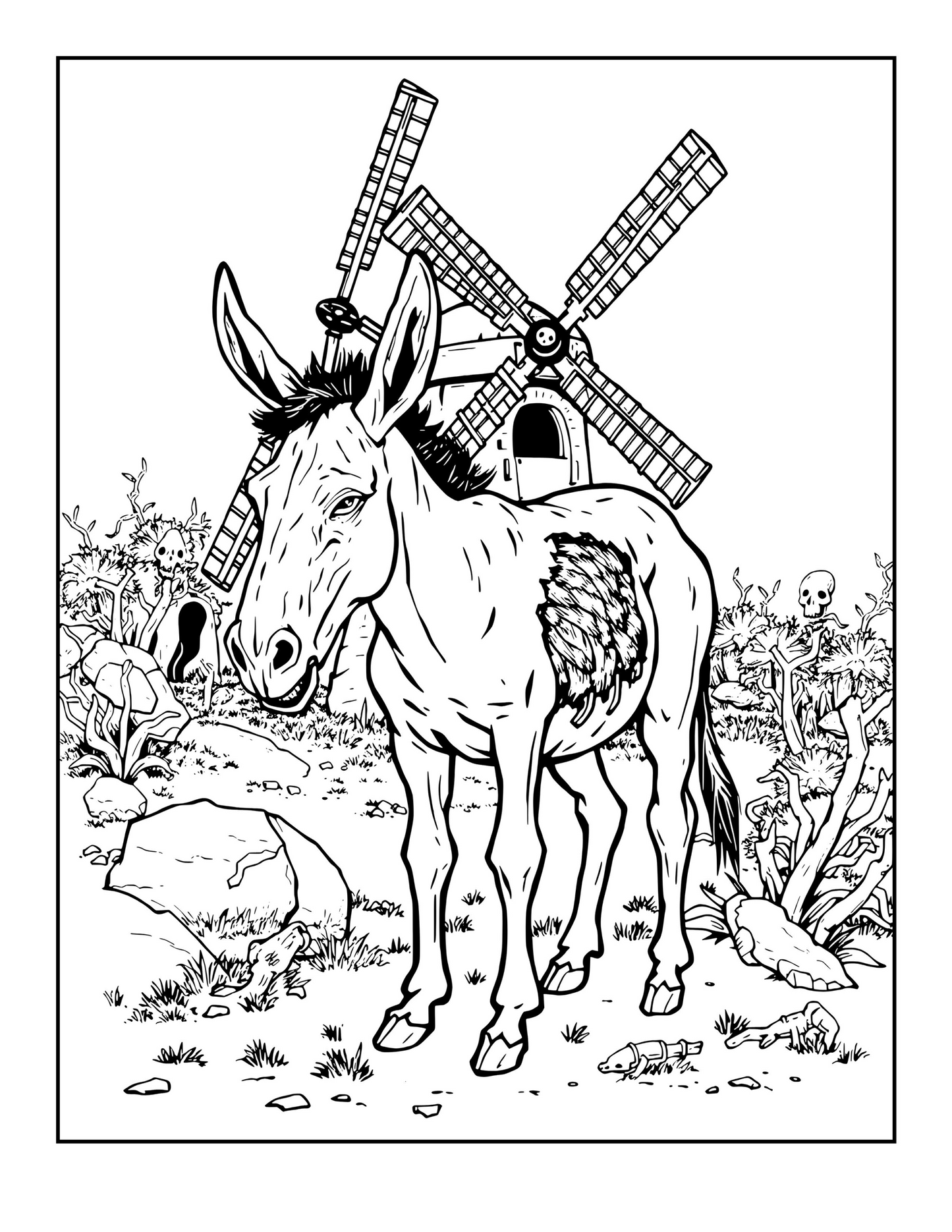 Zombie Animal Coloring Book – 50 Grotesque Undead Animal Pages for Adult Horror Lovers