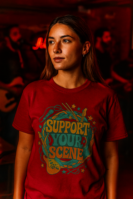 Support Your Scene T-Shirt with Music Design