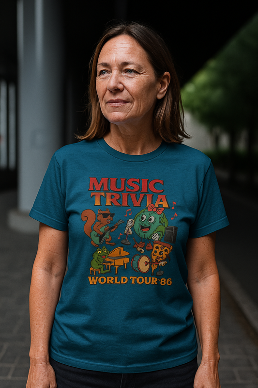 Music Trivia T-Shirt with Fun Vintage Design