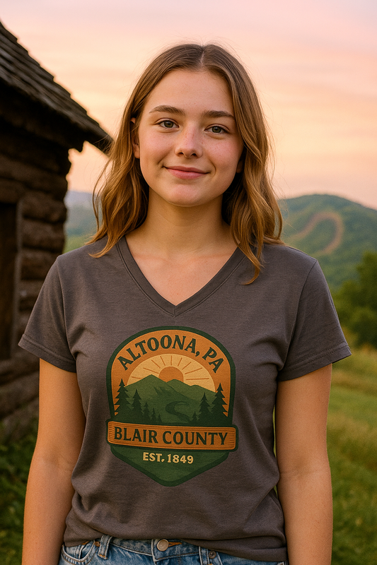 Altoona PA Mountain T-Shirt V-Neck Tee