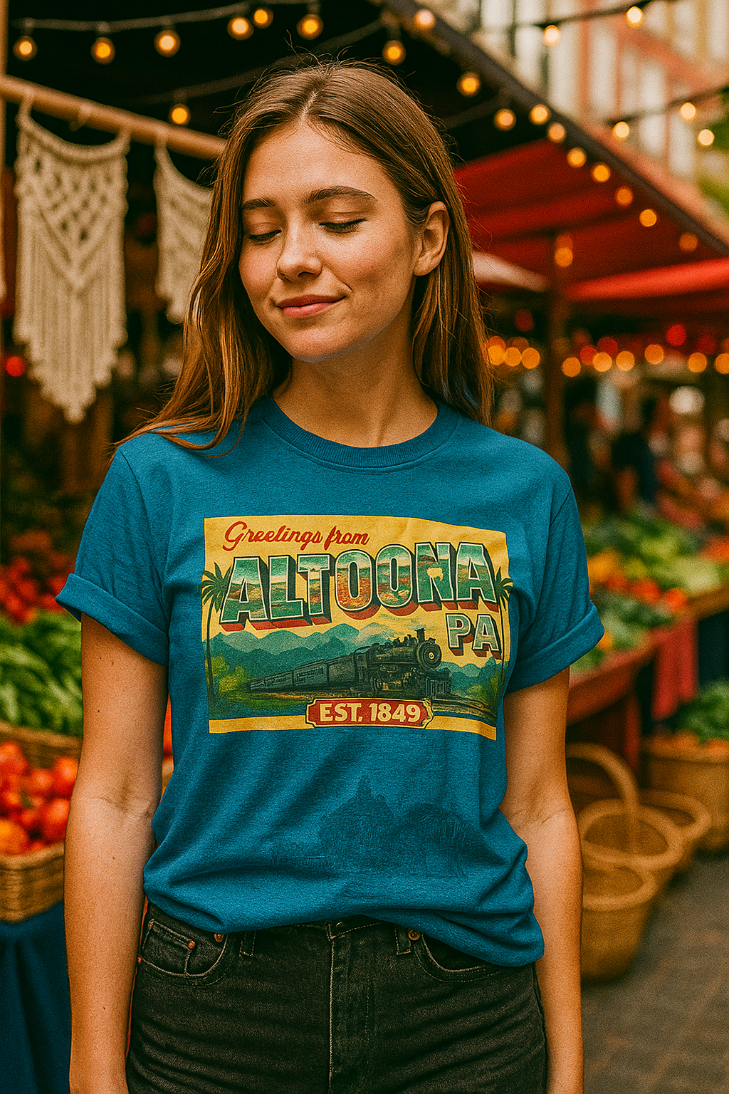 Greetings Altoona PA Souvenir T-Shirt Vintage Design