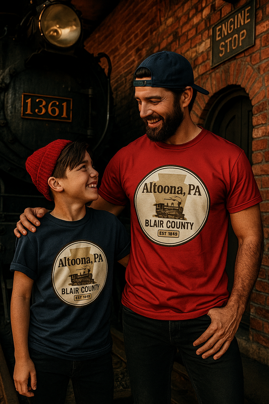 Altoona PA Vintage T-Shirt with Train Design