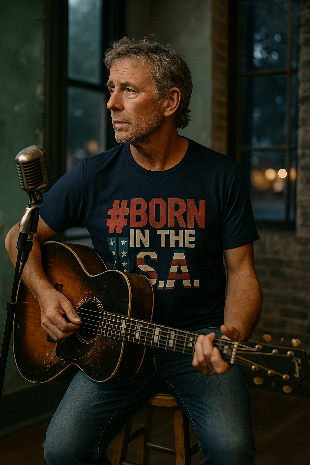 Born in the USA T-Shirt Patriotic Design