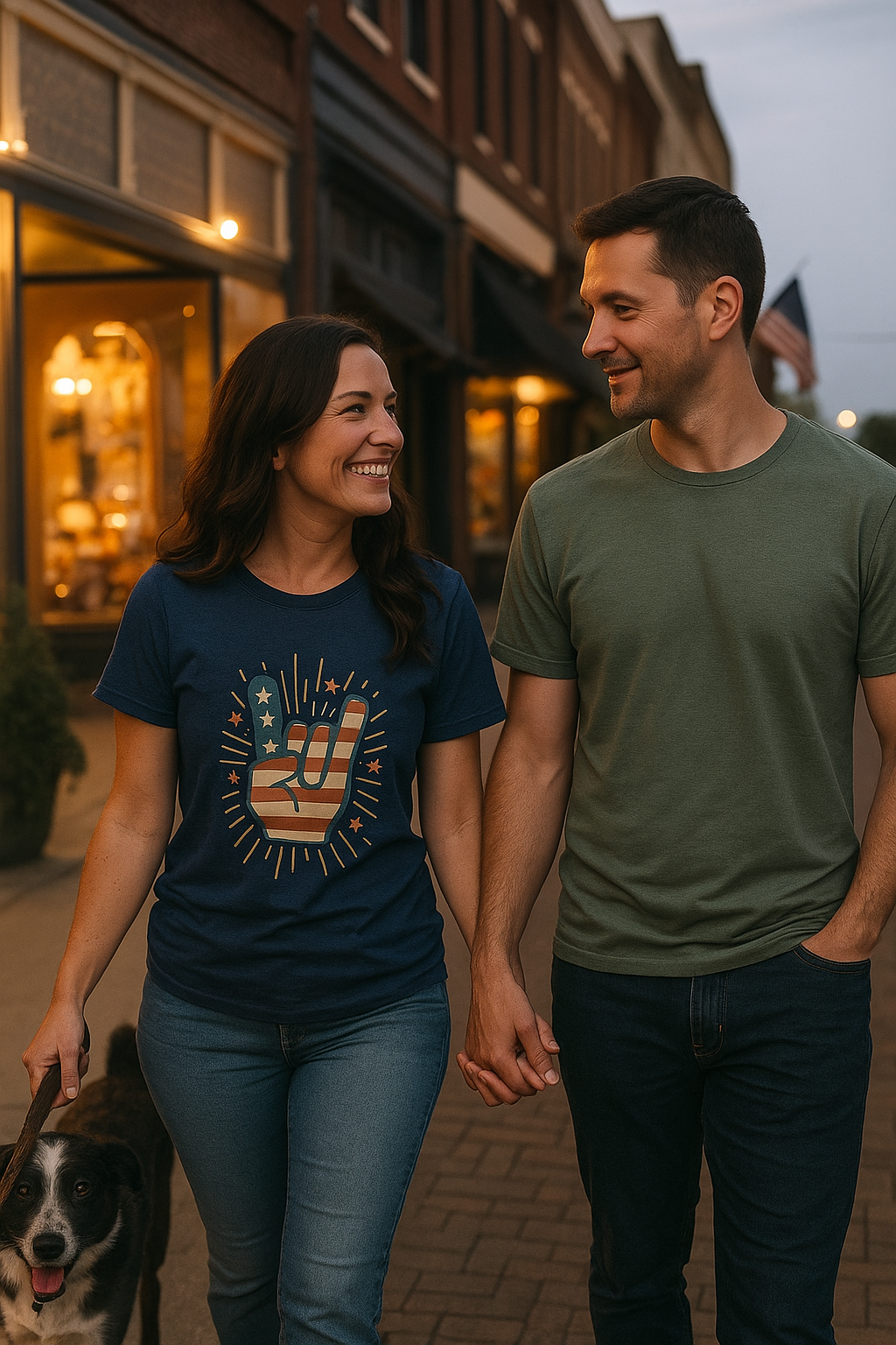 Patriotic Rock T-Shirt with American Flag Design