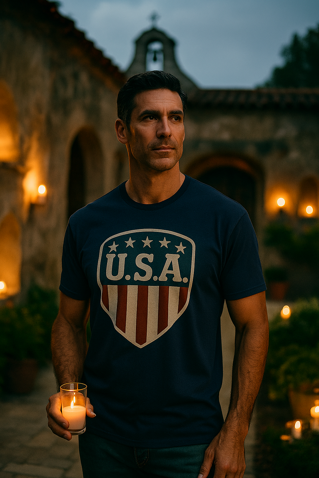 USA Shield T-Shirt Patriotic Graphic Tee
