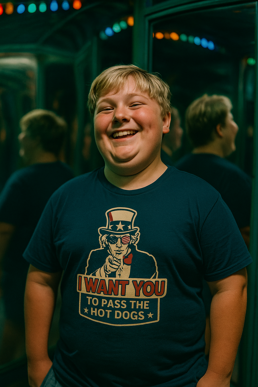 Funny Independence Day T-Shirt - Hot Dogs Design