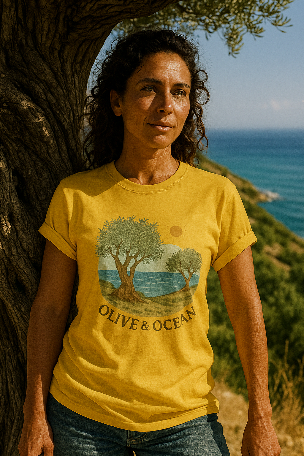 Crete Olive Grove T-Shirt | Greece Mediterranean Summer Tee | Italian Coastal Graphic | Nature Travel Shirt | Wanderlust