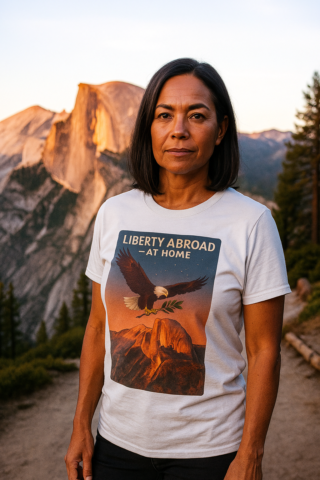 Yosemite Eagle USA Flag Shirt T-Shirt