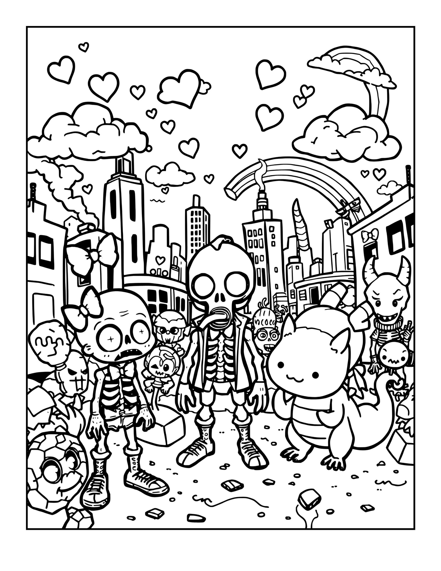 Kawaii Apocalypse Coloring Pages – Digital Download
