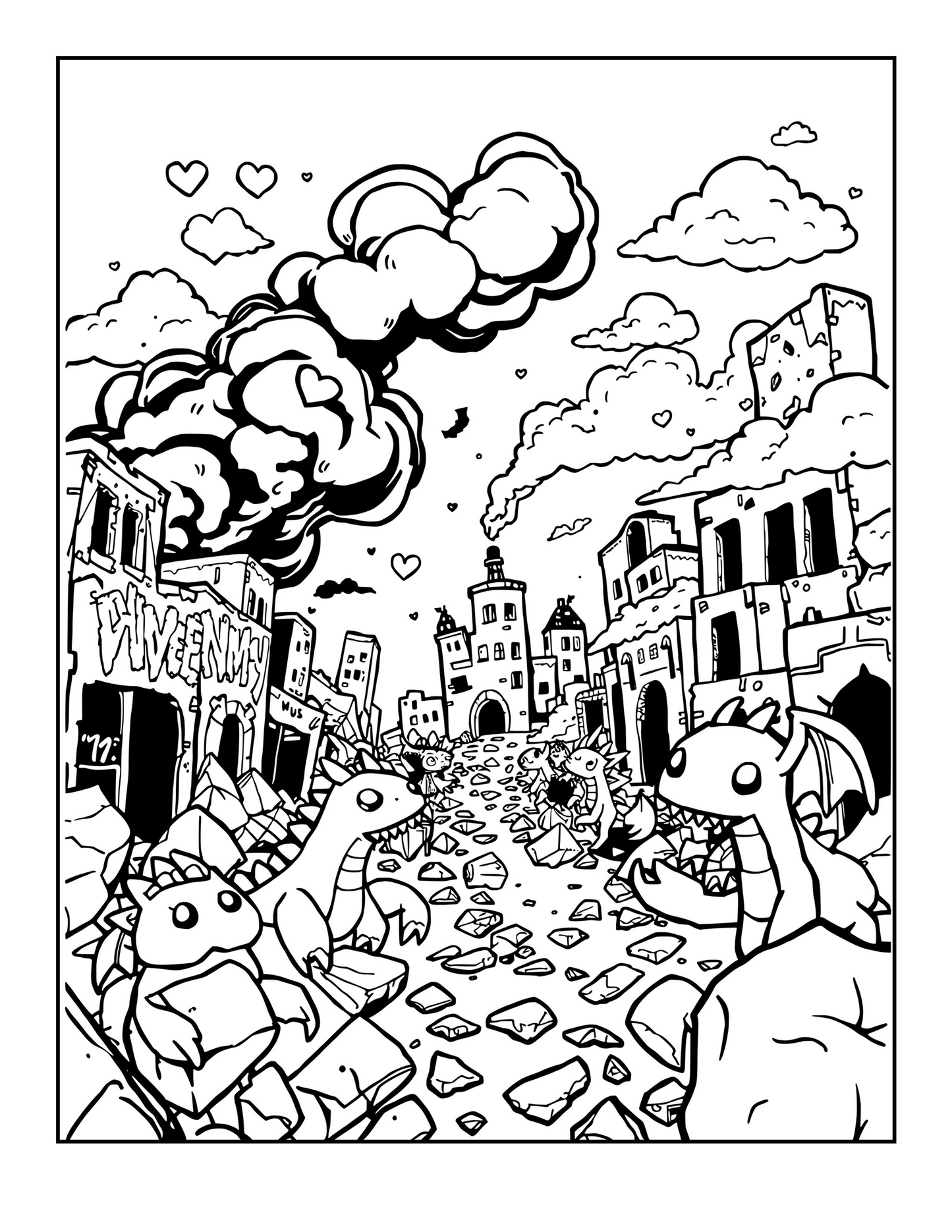 Kawaii Apocalypse Coloring Pages – Digital Download