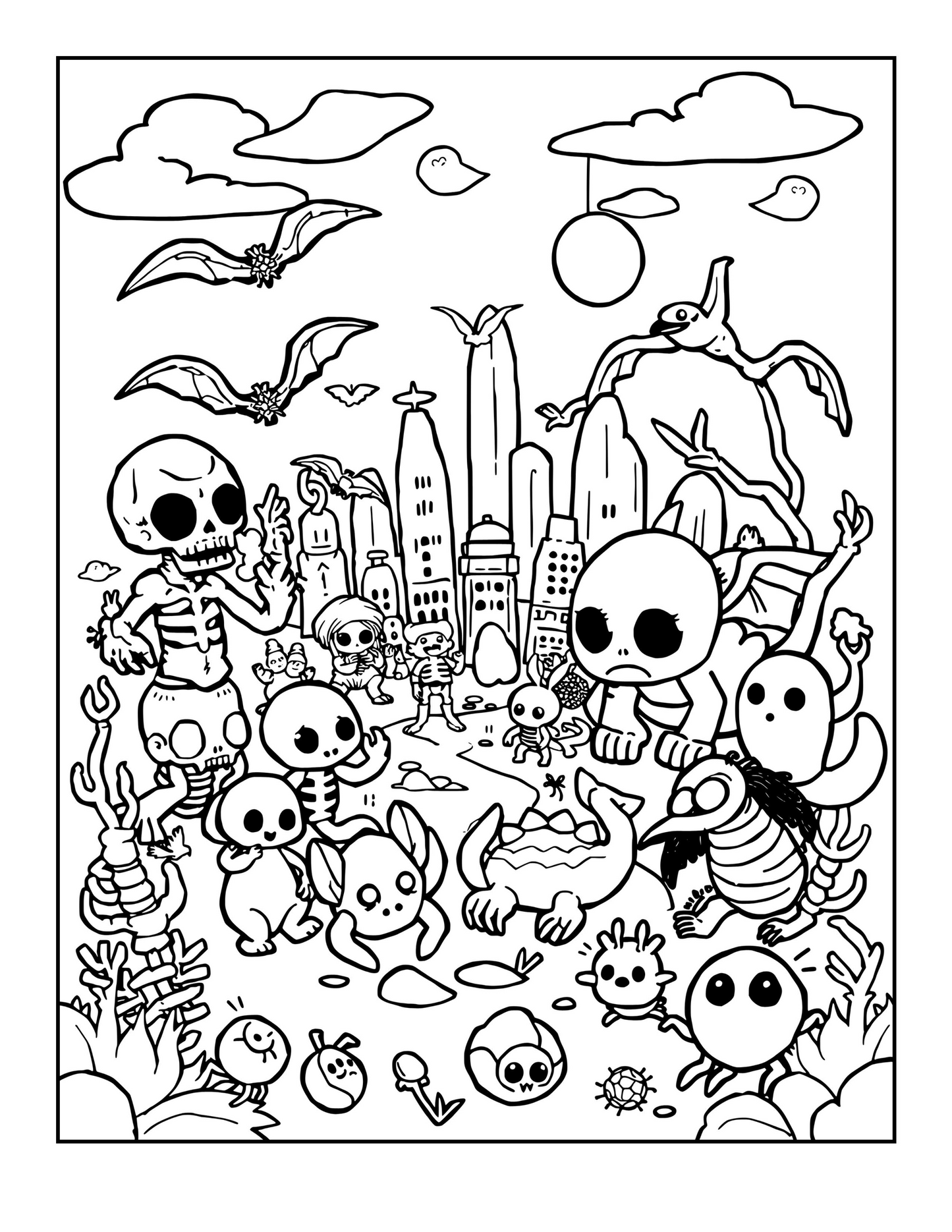Kawaii Apocalypse Coloring Pages – Digital Download