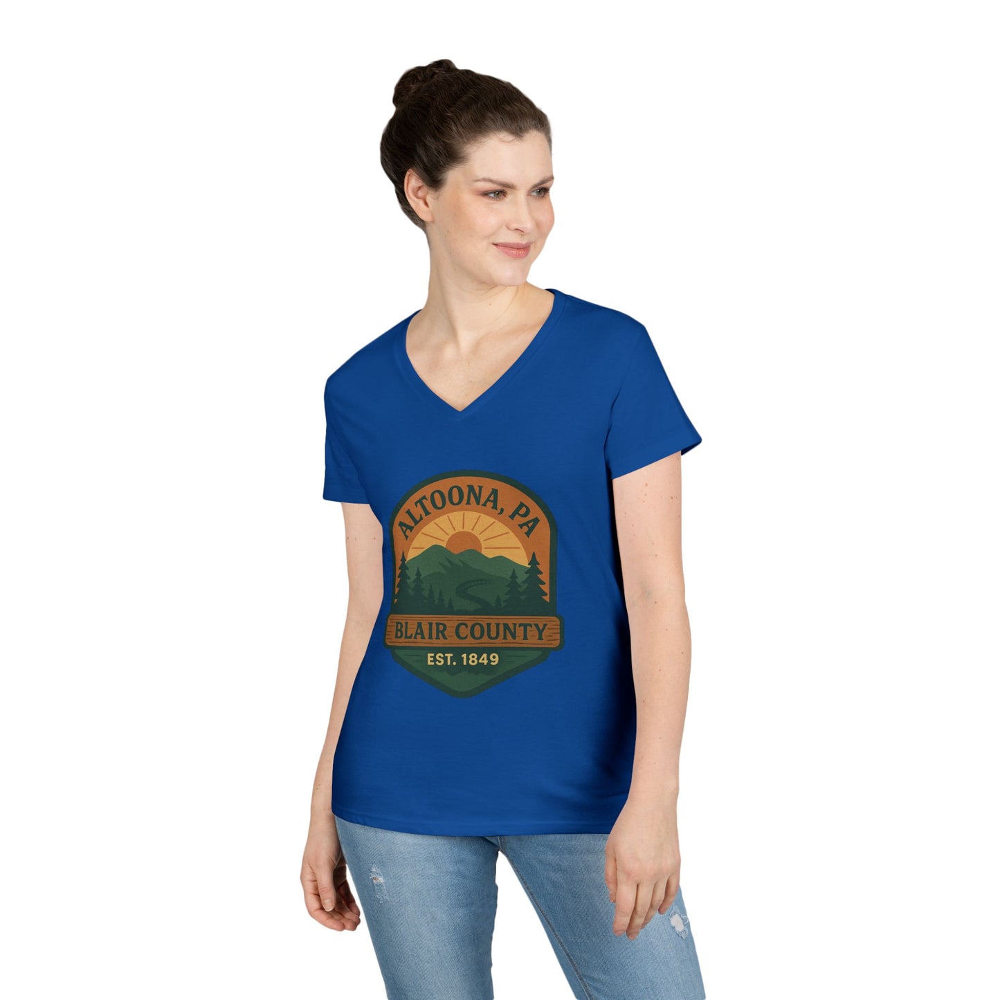 Altoona PA Mountain T-Shirt V-Neck Tee