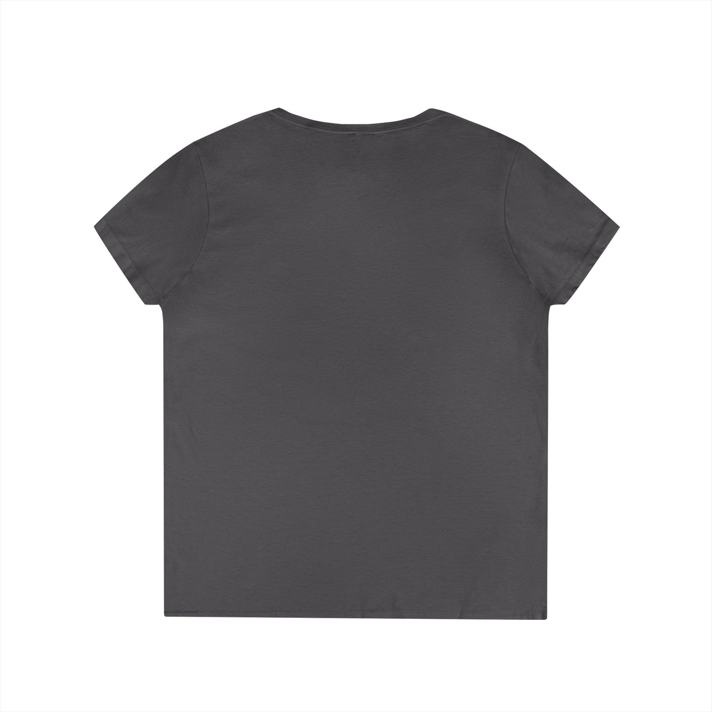 Back view of plain dark gray V-neck Altoona PA souvenir t-shirt by Printify