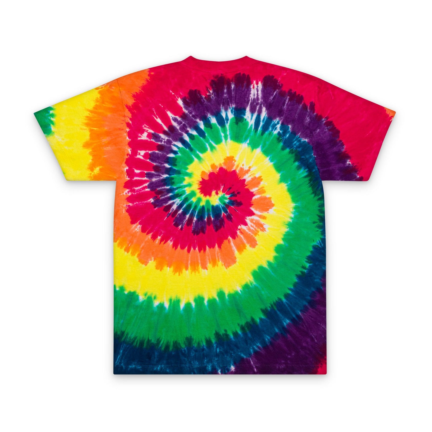 Colorful embroidered tie-dye oversized t-shirt with spiral pattern from Printify