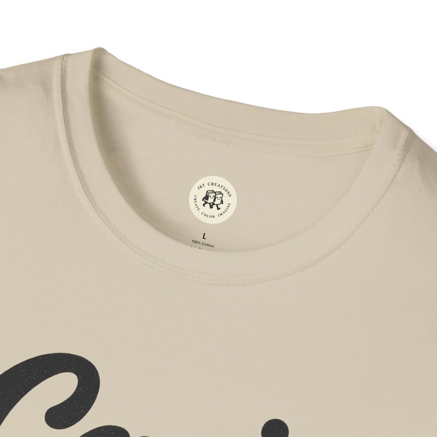 Beige Printify can't win em all graphic tee with a round neckline and soft cotton fabric