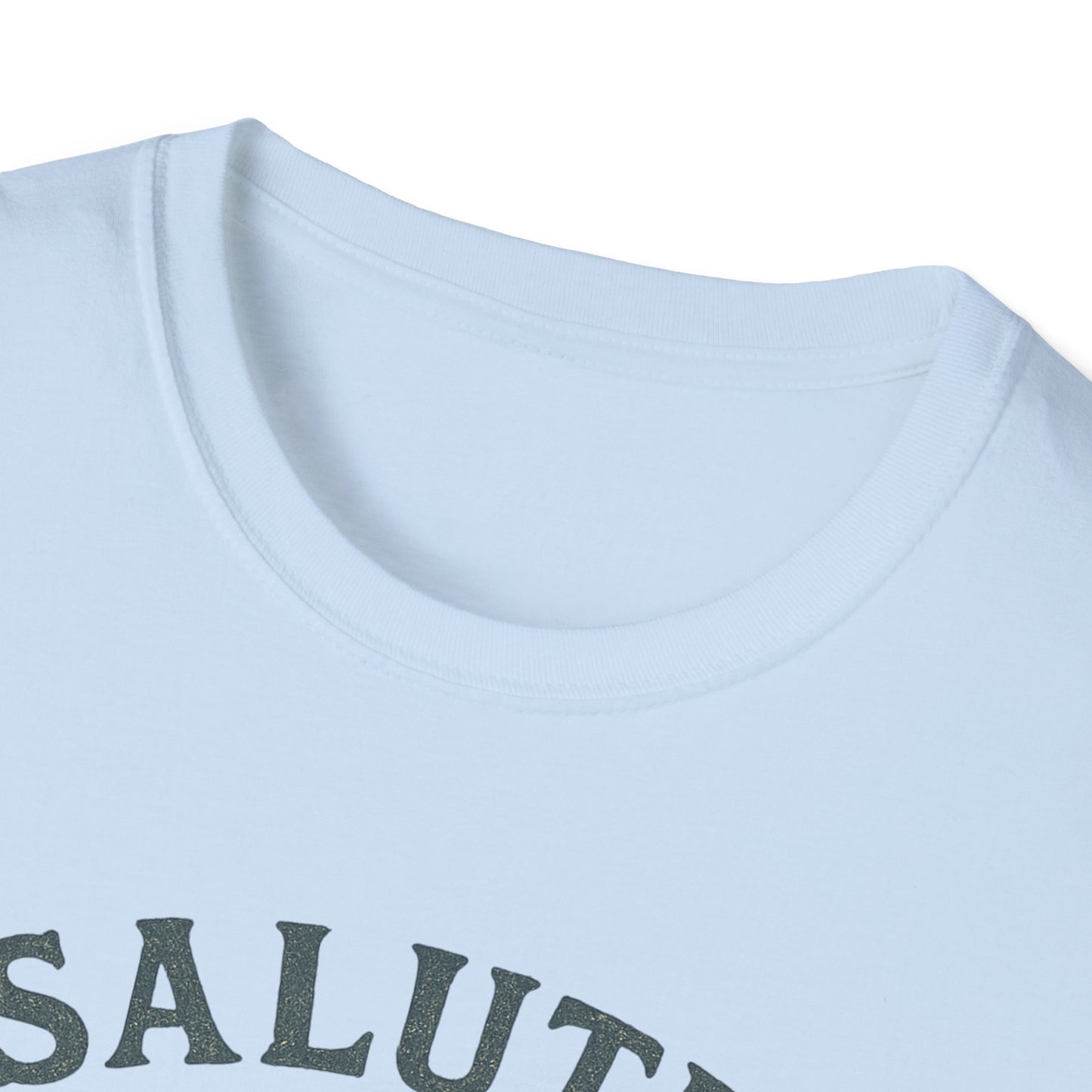 Light blue Printify t-shirt featuring partial Cape Cod sailboat t-shirt design with round neckline