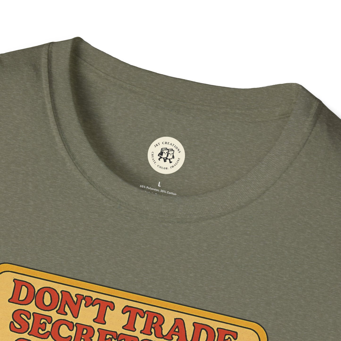 Printify Dorian Gray vintage shirt in olive color with round neck and vintage style print