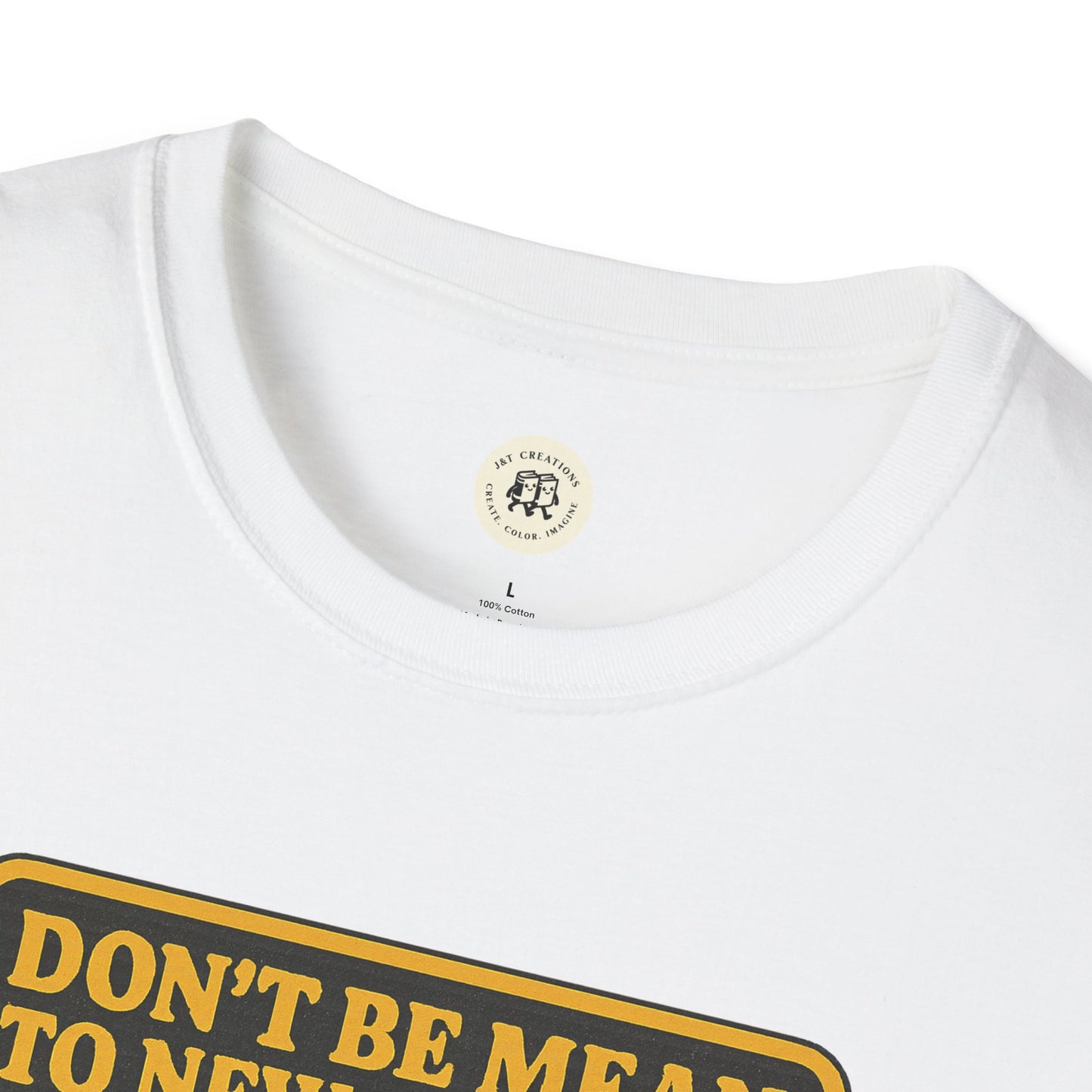 White Ebenezer Scrooge empathy t-shirt by Printify featuring bold text graphic on front