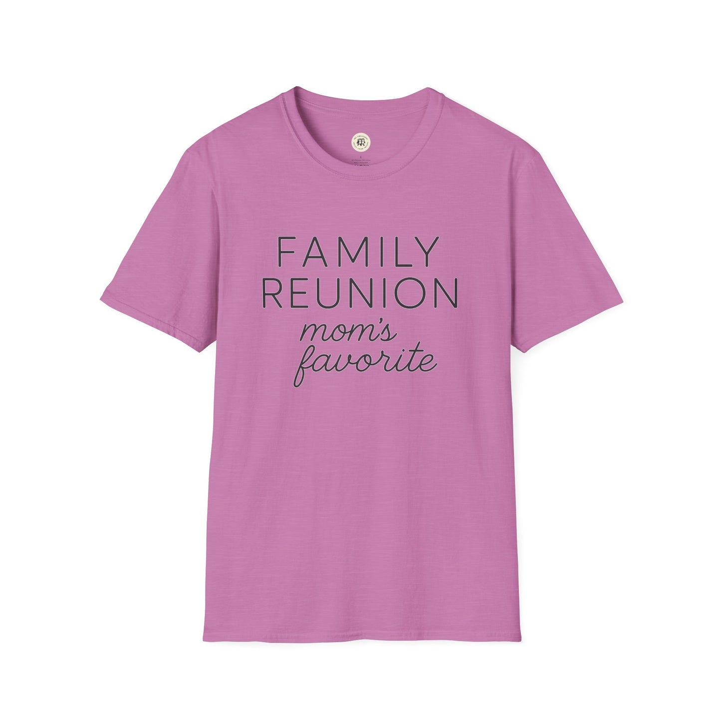 Printify pink family reunion t-shirt for mom with moms favorite text design