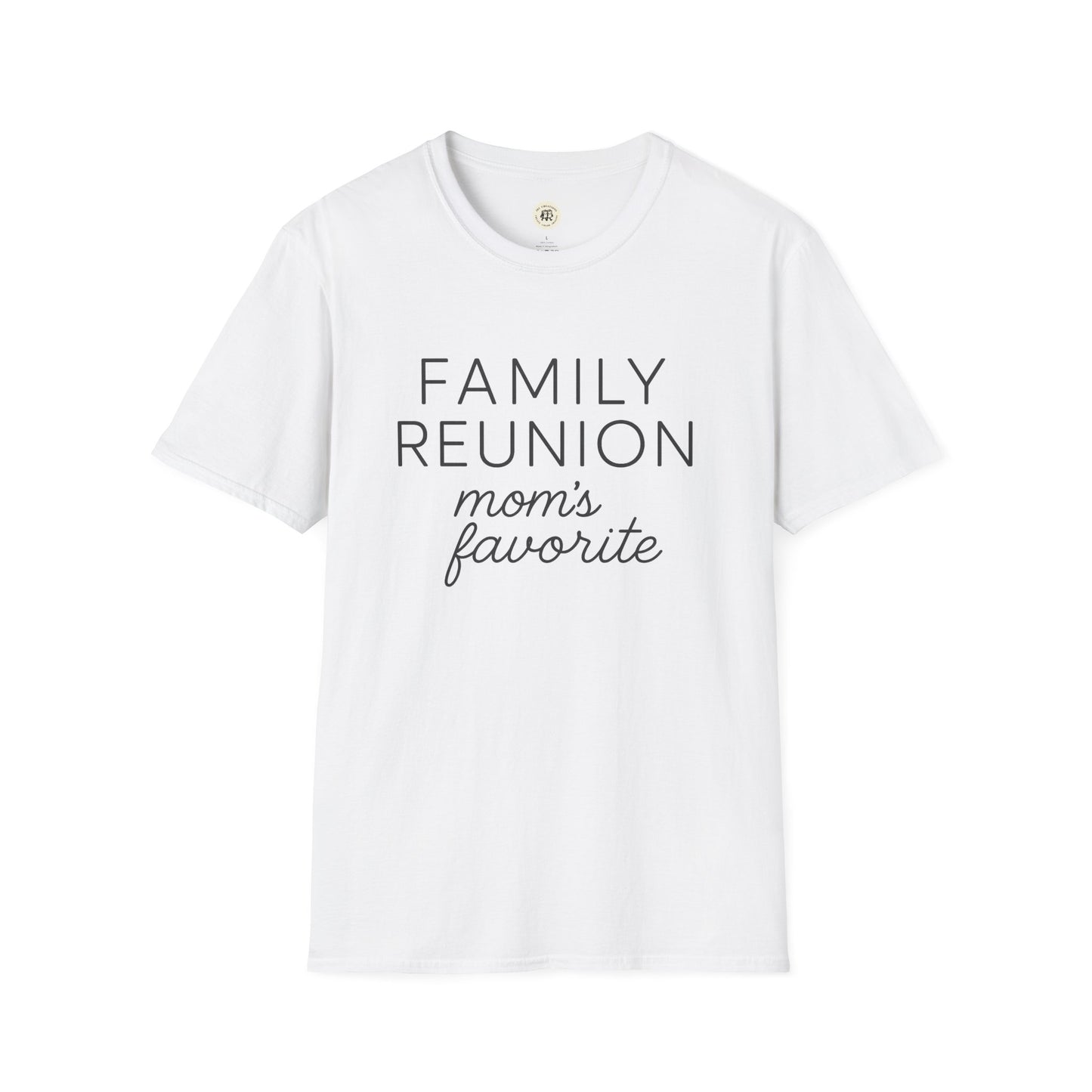 White family reunion t-shirt for mom with moms favorite black text print by Printify