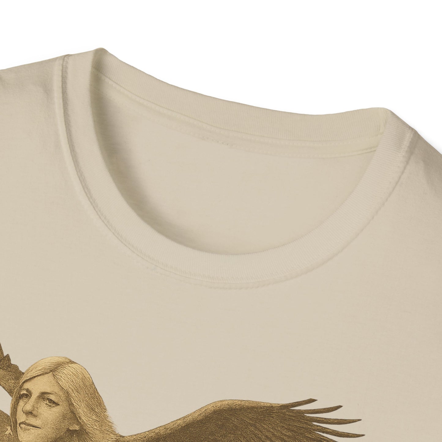 Printify Founding Fathers graphic t-shirt with vintage style illustration on beige fabric