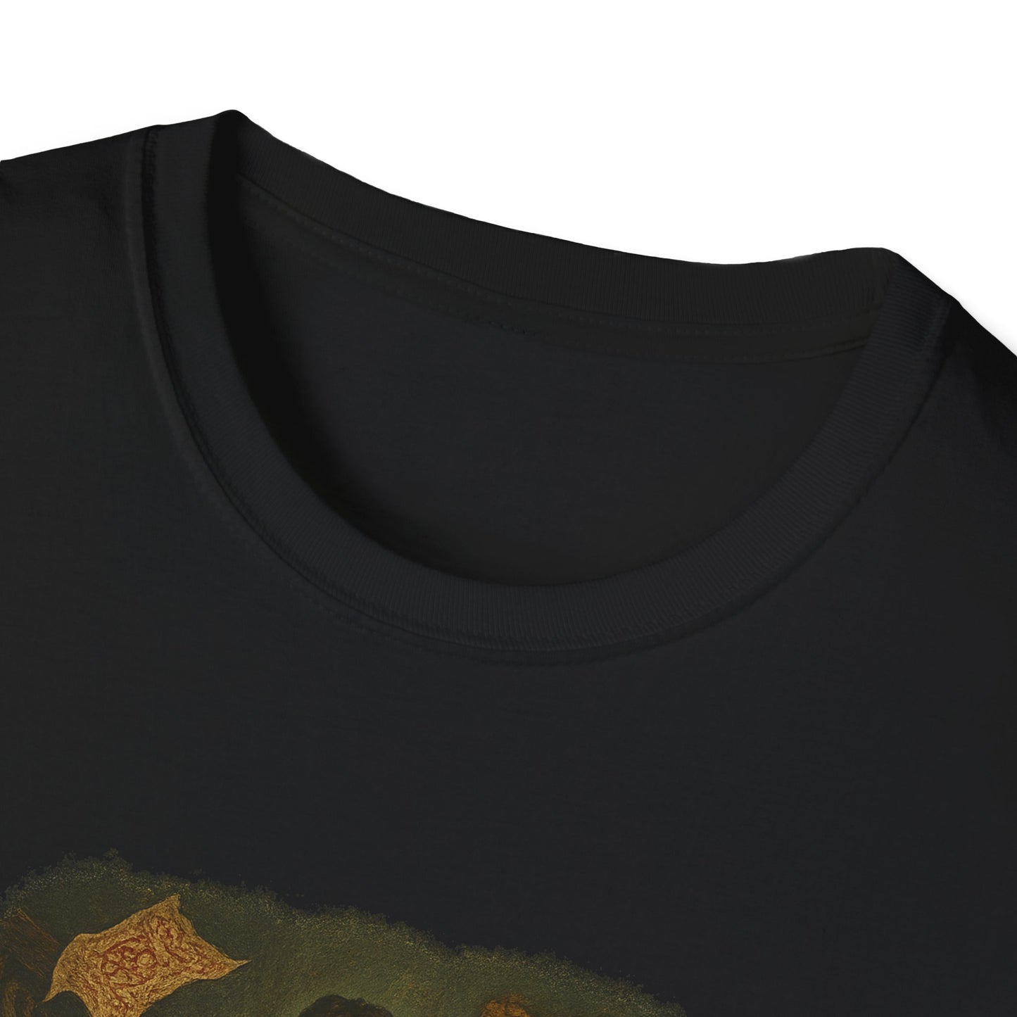 Black Gothic Pride and Prejudice shirt by Printify with detailed gothic design on soft fabric