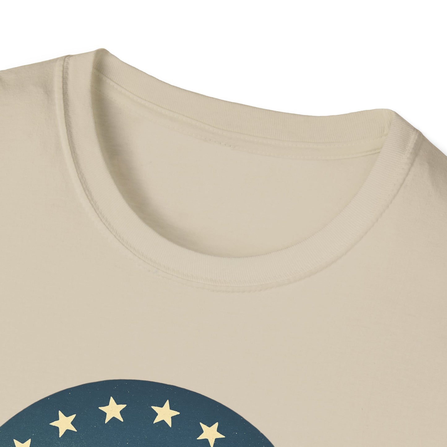 Printify Grand Canyon patriotic shirt with star design on beige cotton t-shirt neckline