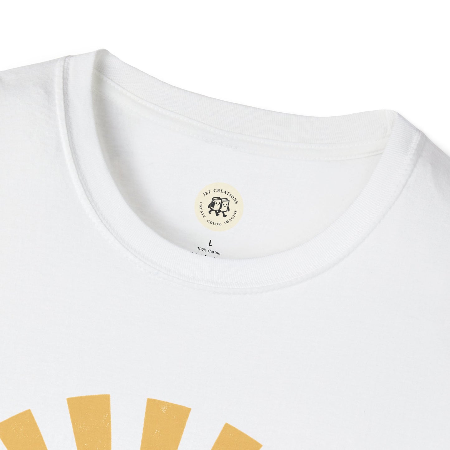 White Happy Halloween t-shirt by Printify with round neckline and partial graphic design
