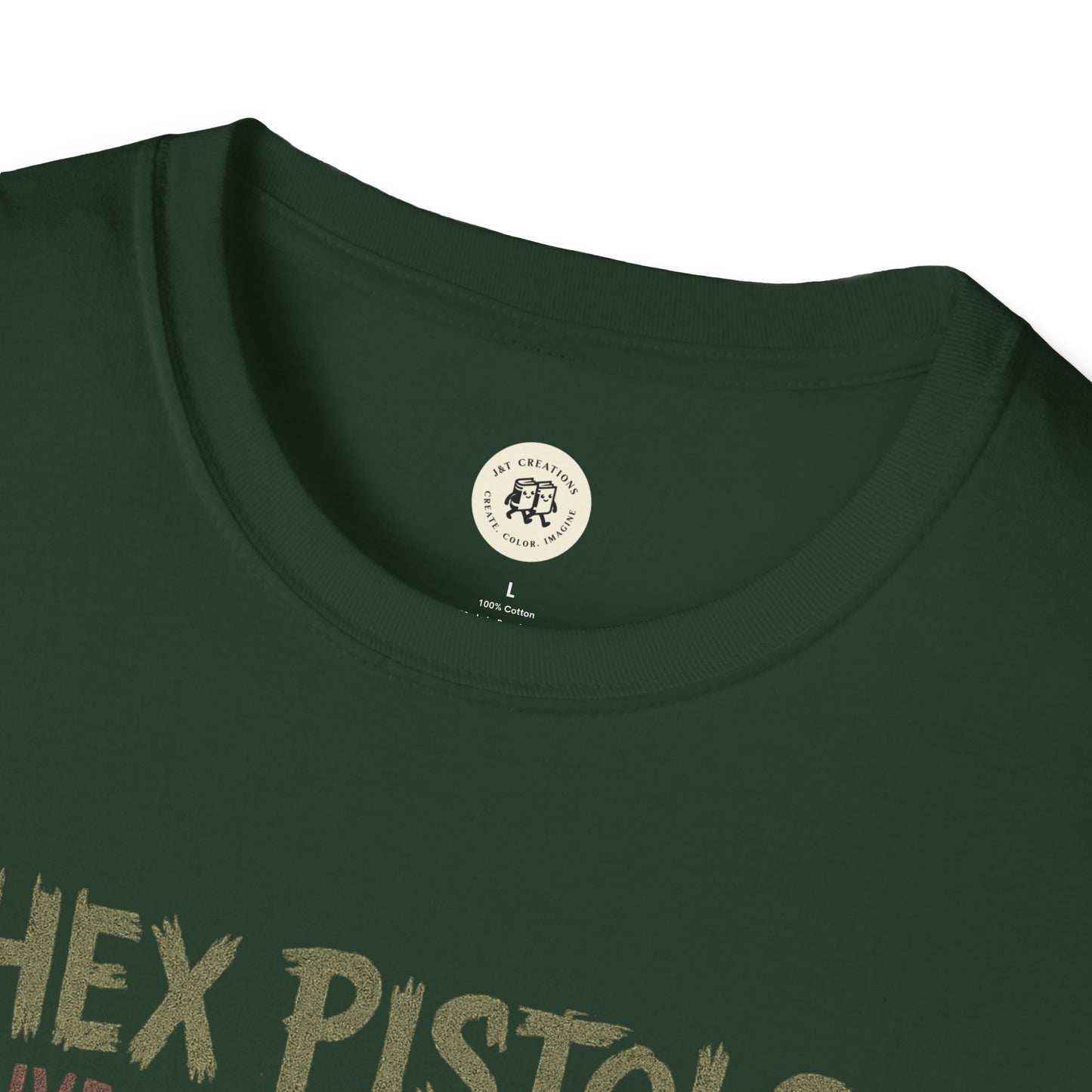 Green vintage band graphic t-shirt from Printify featuring a distressed band logo design
