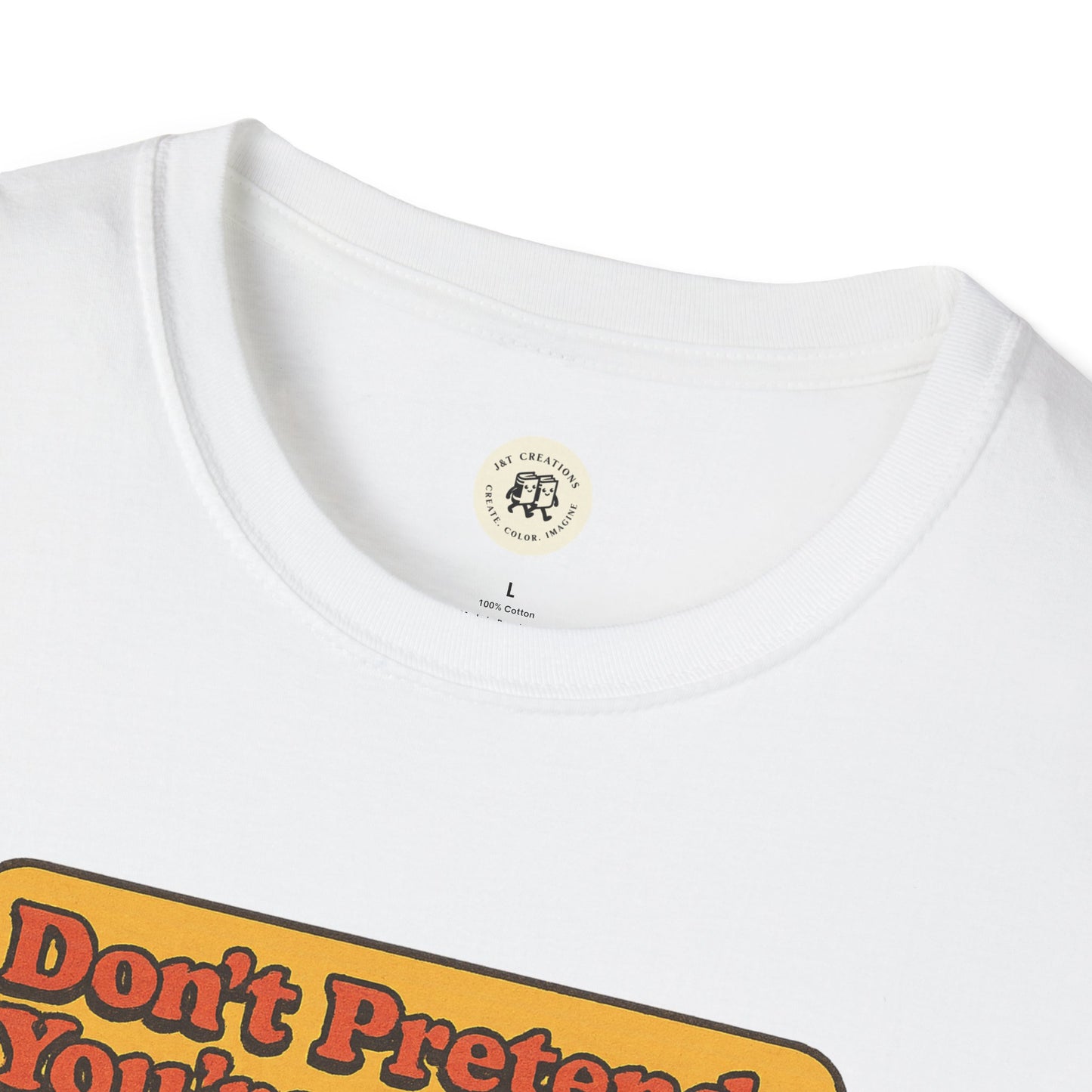 White Printify T-shirt featuring a vintage style design with text, Holden Caulfield mental health t-shirt
