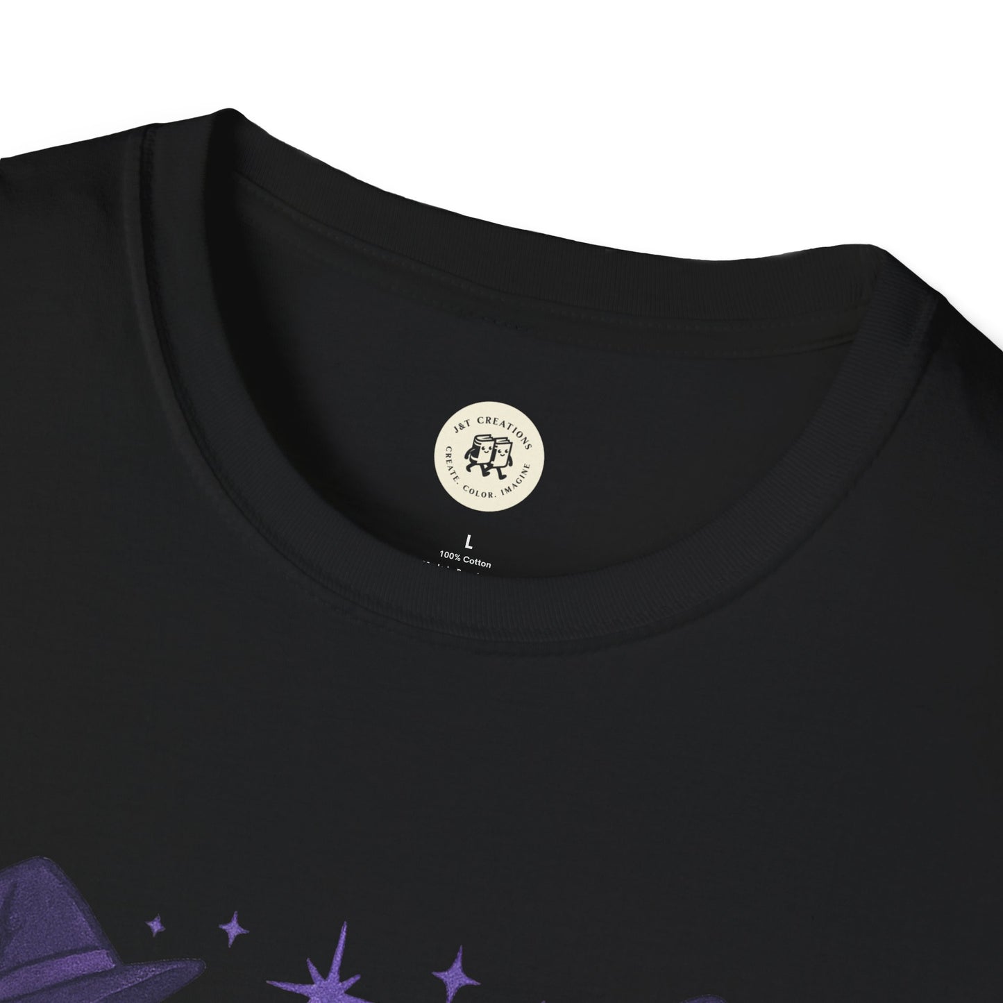 Black Printify T-Shirt with Halloween-themed design, perfect for a Happy Halloween shirt