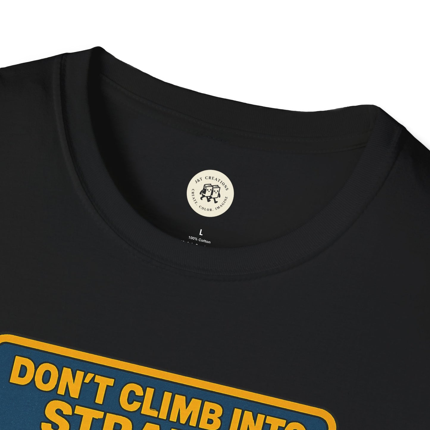 Printify black Captain Nemo graphic t-shirt for kids with yellow and blue text design
