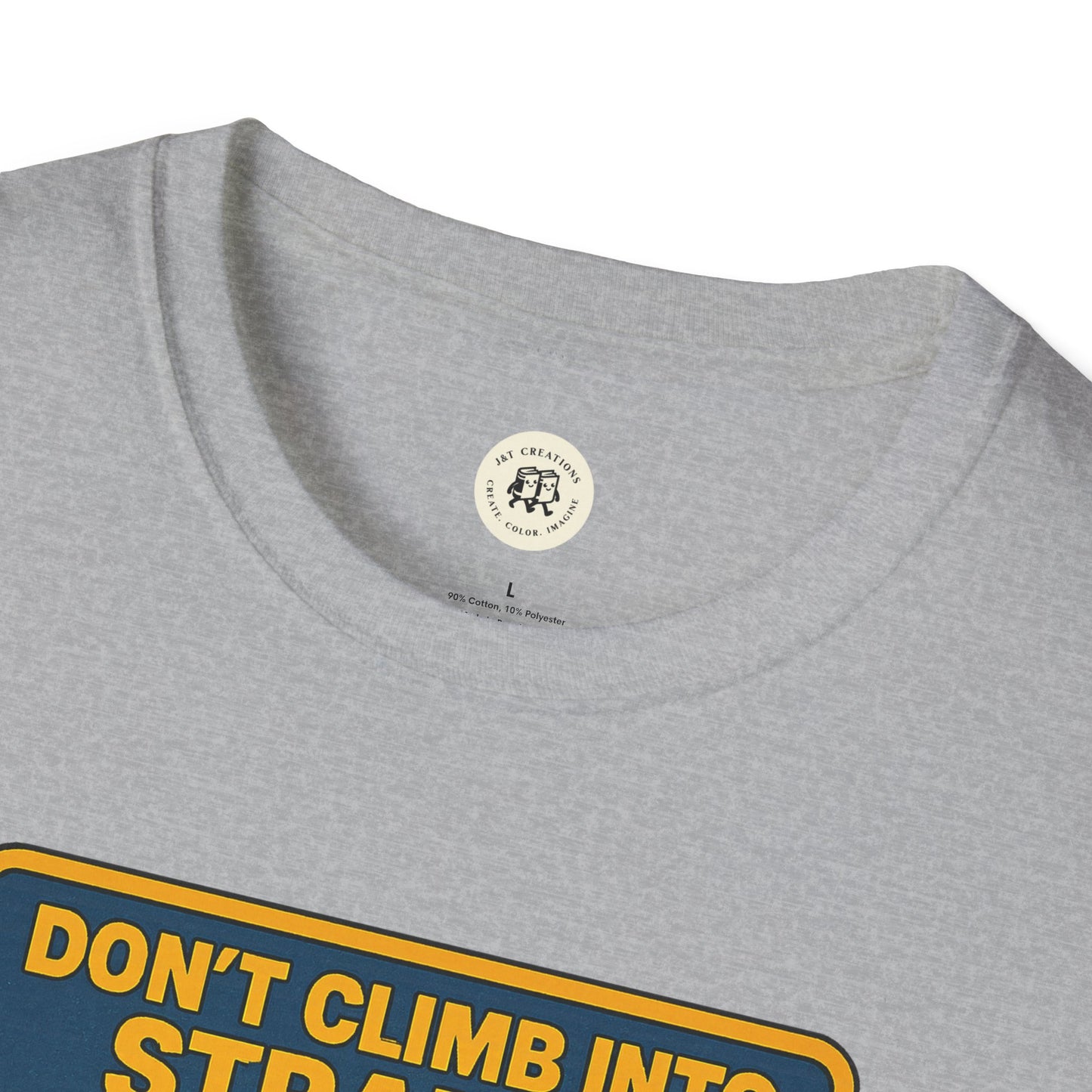 Close-up of gray Captain Nemo graphic t-shirt for kids by Printify with yellow and blue print