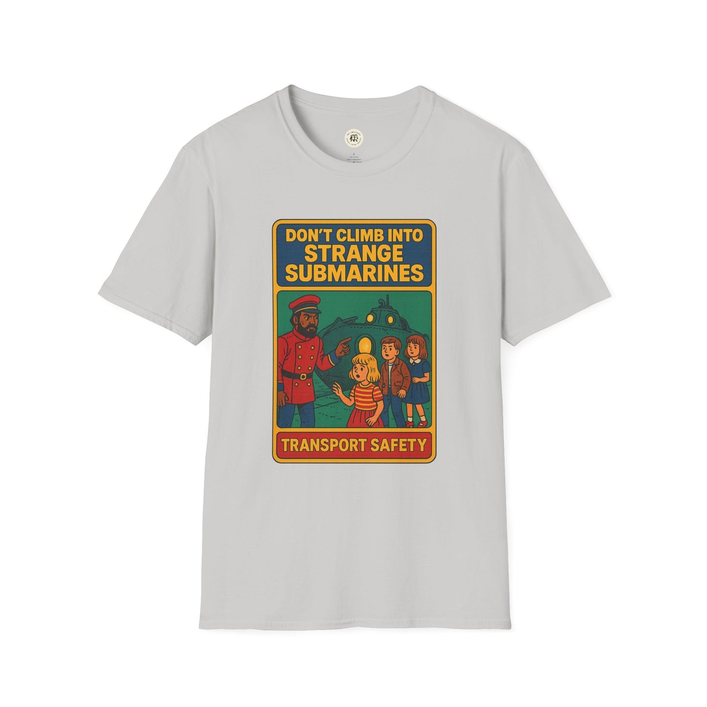 Printify Captain Nemo graphic t-shirt for kids with vintage submarine safety illustration