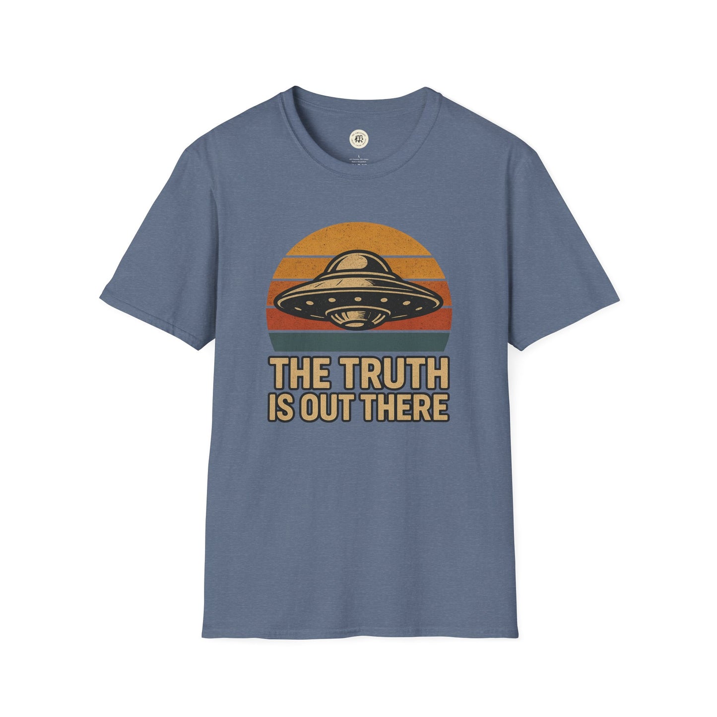 Printify retro UFO t-shirt with vintage spaceship graphic and The Truth Is Out There text