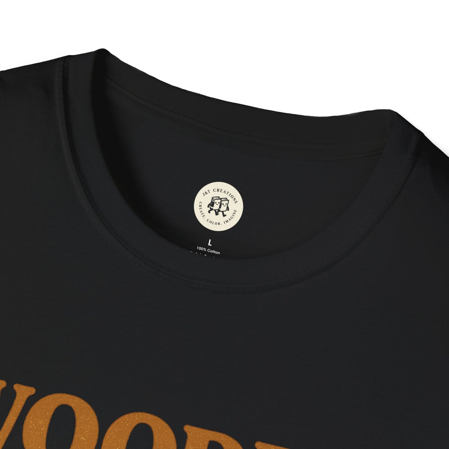 Black wooden spoon survivor t-shirt by Printify featuring a round neck and bold print design