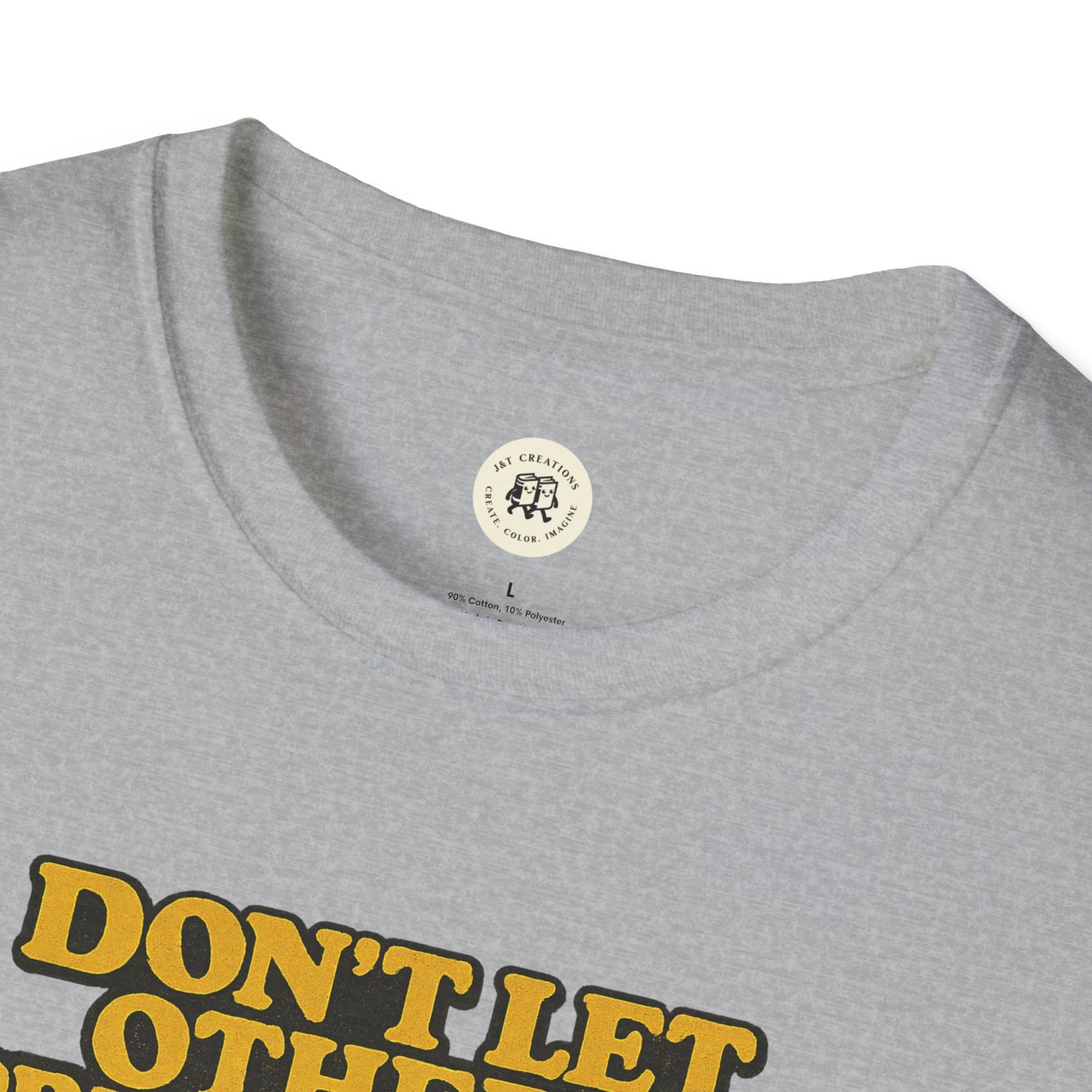 Gray Lady Macbeth inspirational shirt with yellow and black text print from Printify